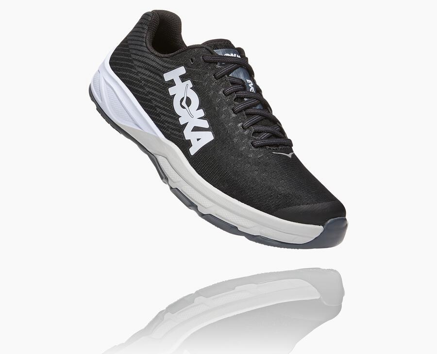 Hoka One One Womens Running Shoes - EVO Carbon Rocket - Black/White - CFWP30815